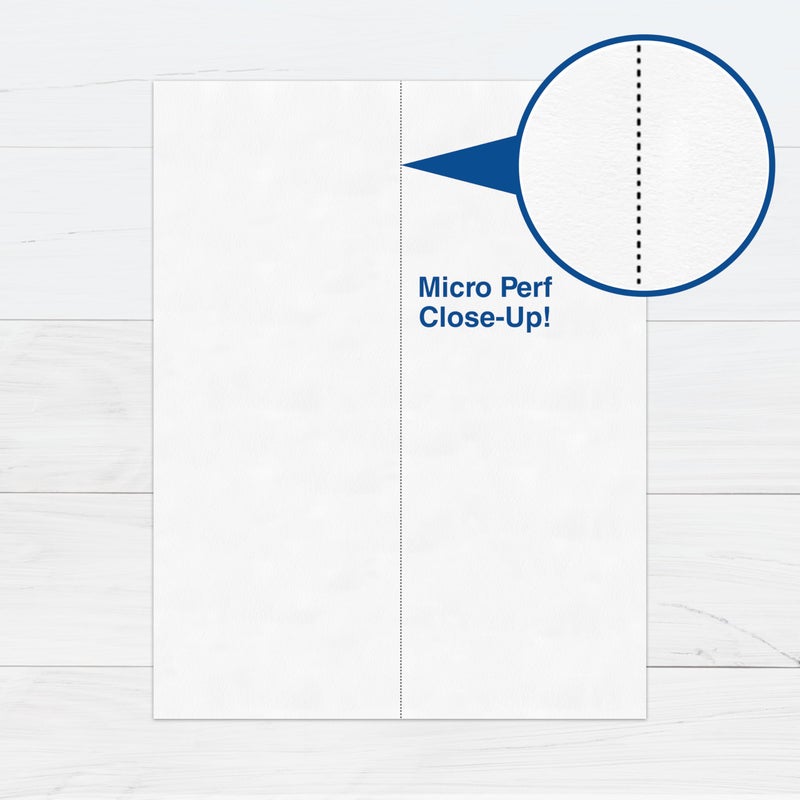 PrintWorks Professional 4 1/4" Vertical Perforated Paper 8.5" x 11" - Perfect For Menus & Booklets - Made in the USA - 500 Sheets - 20 lb - Printer Compatible - White (04339) - Image 4